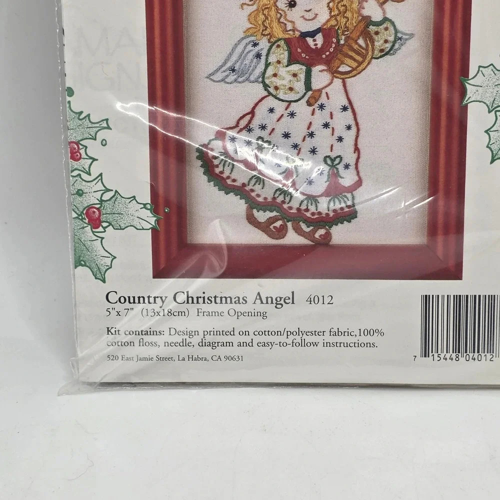 Candamar Designs Embroidery Kit Unisex Multicolor Angel Holiday Vintage 4012 DIY